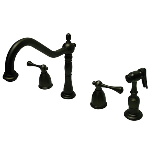 Kingston Brass Widespread Kitchen Faucet, Oil Rubbed Bronze KB7795BLBS - main